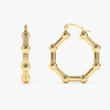 14k Beaded Tube Hoop Earrings Ferkos Fine Jewelry