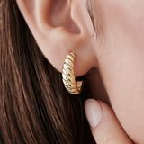 14k Solid Gold Croissant Earrings Ferkos Fine Jewelry