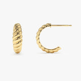 14k Solid Gold Croissant Earrings Ferkos Fine Jewelry