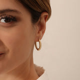 14k Inside-Out Gold Hoop Earrings 20MM Ferkos Fine Jewelry