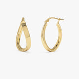 14k Unique Style Latch Back Gold Hoop Earrings  Ferkos Fine Jewelry