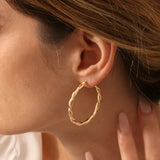 14k Twist Earrings 40MM Ferkos Fine Jewelry