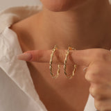 14k Twist Earrings 40MM Ferkos Fine Jewelry