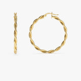 14k Twist Earrings 40MM Ferkos Fine Jewelry