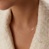 14k Sideways Initial Necklace Ferkos Fine Jewelry