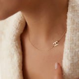 14k Sideways Initial Necklace Ferkos Fine Jewelry