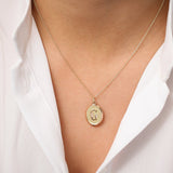 14K Oval Medallion Initial Necklace  Ferkos Fine Jewelry