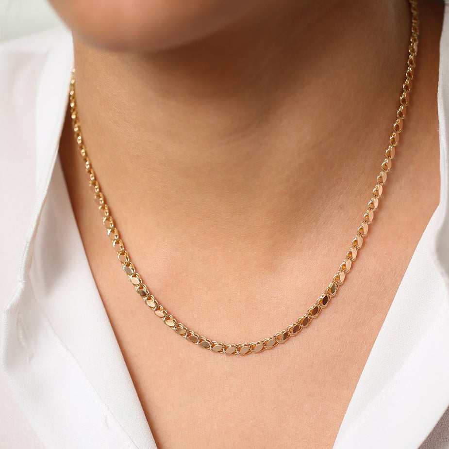 Thin Paperclip Chain Necklace 14K Rose / 17