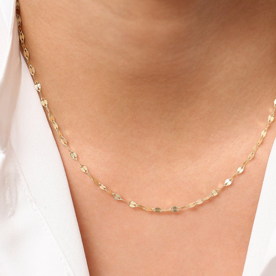14K Gold Sparkle Diamond Cut Chain – Ferkos Fine Jewelry