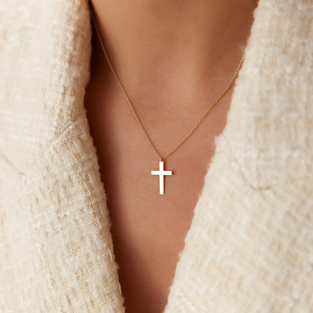 14k Gold Cross Charm Necklace – Ferkos Fine Jewelry