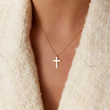 14k Gold Cross Charm Necklace Ferkos Fine Jewelry