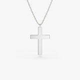 14k Gold Cross Charm Necklace 14K White Gold Ferkos Fine Jewelry