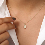 14k Mini Oval Initial Tag with Twist Rope Ferkos Fine Jewelry