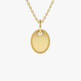 14k Mini Oval Initial Tag with Twist Rope 14K Gold Ferkos Fine Jewelry