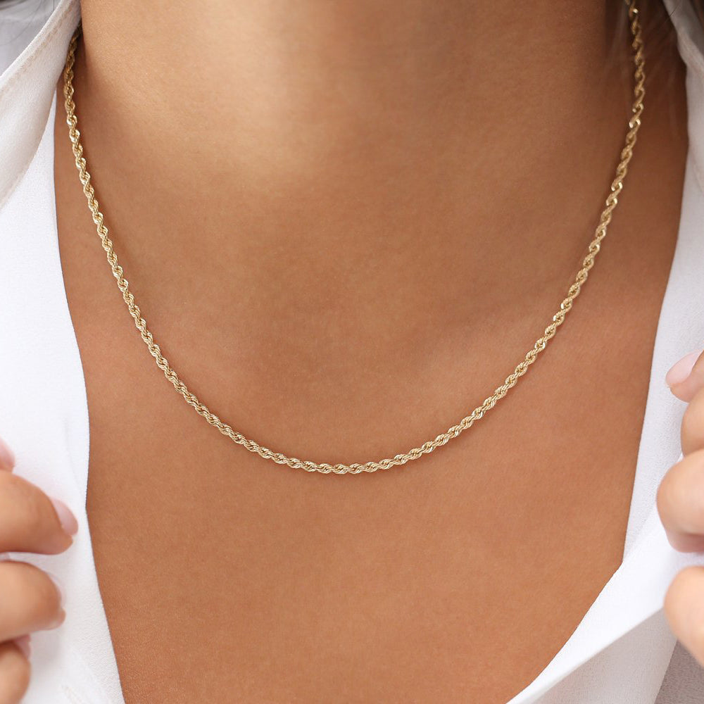 14k Gold 2.25MM Rope Chain – Ferkos Fine Jewelry