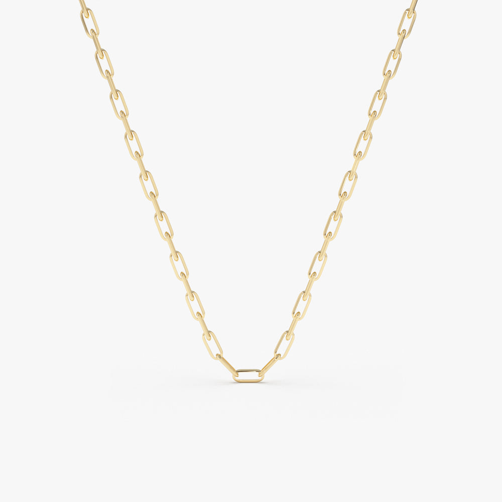 Mejuri 14K Yellow Gold Paperclip Chain Charm Necklace