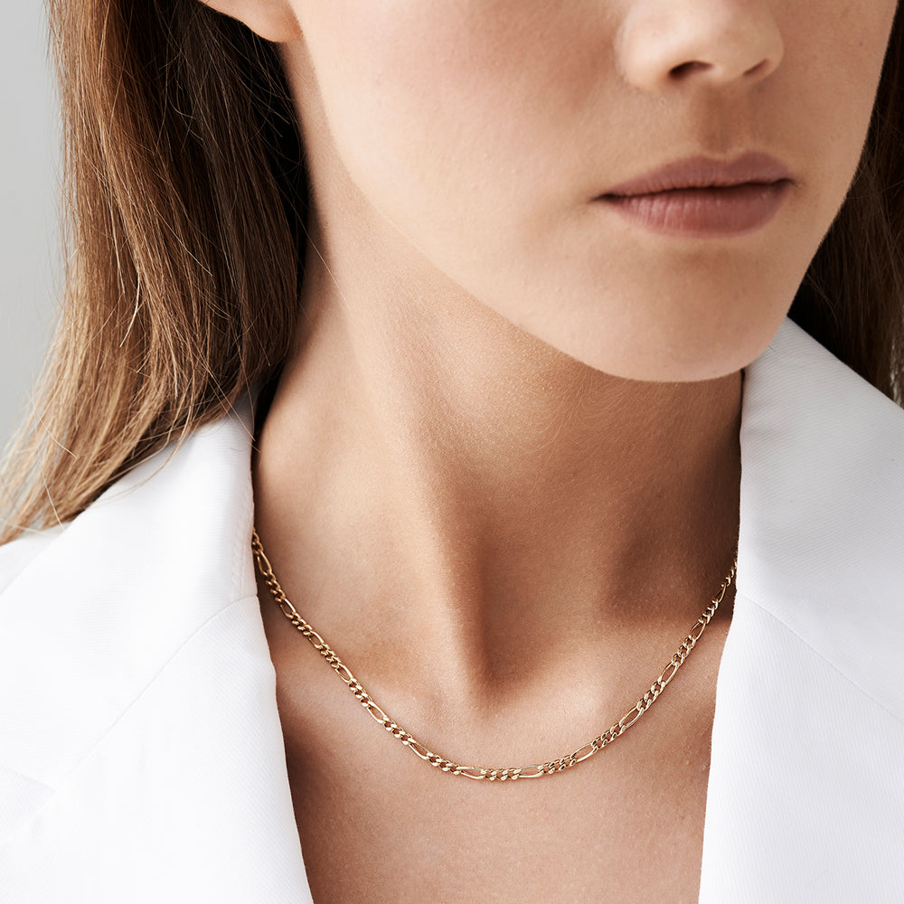 14k Gold 3MM Figaro Chain Necklace – Ferkos Fine Jewelry