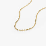 14K Solid Gold 2MM Bead Chain Necklace Ferkos Fine Jewelry