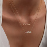 14k Plain Gold Script Mama Necklace Ferkos Fine Jewelry