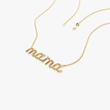 14k Plain Gold Script Mama Necklace Ferkos Fine Jewelry