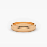 14k Classic Dome 4MM Unisex Wedding Ring 14K Rose Gold Ferkos Fine Jewelry