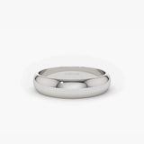 14k Classic Dome 4MM Unisex Wedding Ring 14K White Gold Ferkos Fine Jewelry