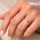 14K Gold Chevron Herringbone Eternity Cut Ring Ferkos Fine Jewelry