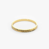 14K Gold Chevron Herringbone Eternity Cut Ring Ferkos Fine Jewelry