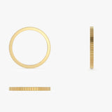 1.5MM Ribbed Ring in 14k Gold Ferkos Fine Jewelry