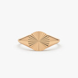 14k Gold Sun Signet Ring 14K Rose Gold Ferkos Fine Jewelry