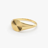 14k Gold Sun Signet Ring Ferkos Fine Jewelry