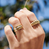 3MM Ribbed Ring in 14k Gold Ferkos Fine Jewelry