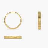 3MM Ribbed Ring in 14k Gold Ferkos Fine Jewelry