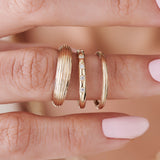 14k Unique Multi Lined 5MM Dome Gold Ring Ferkos Fine Jewelry