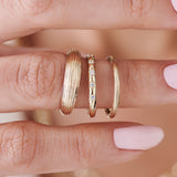 14k Unique Multi Lined 2MM Gold Ring  Ferkos Fine Jewelry