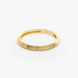 14k Unique Multi Lined 2MM Gold Ring Ferkos Fine Jewelry