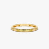 14k Unique Multi Lined 2MM Gold Ring 14K Gold Ferkos Fine Jewelry