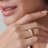 14k Gold Bold Dome Croissant Ring  Ferkos Fine Jewelry