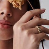 14k Gold Bold Dome Croissant Ring Ferkos Fine Jewelry