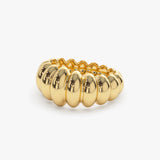 14k Gold Bold Dome Croissant Ring Ferkos Fine Jewelry