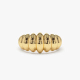 14k Gold Bold Dome Croissant Ring 14K Gold Ferkos Fine Jewelry