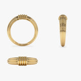 14k Ribbed Dome Graduating Gold Ring Ferkos Fine Jewelry