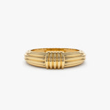14k Ribbed Dome Graduating Gold Ring 14K Gold Ferkos Fine Jewelry