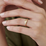 14k Minimalist Wave Signet Ring  Ferkos Fine Jewelry