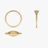 14k Minimalist Wave Signet Ring Ferkos Fine Jewelry