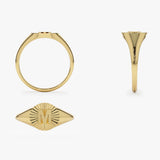 14k Sunburst Initial Signet Ring Ferkos Fine Jewelry
