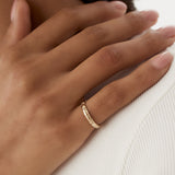 14k 3MM Unique X Cut Design Gold Wedding Ring Ferkos Fine Jewelry