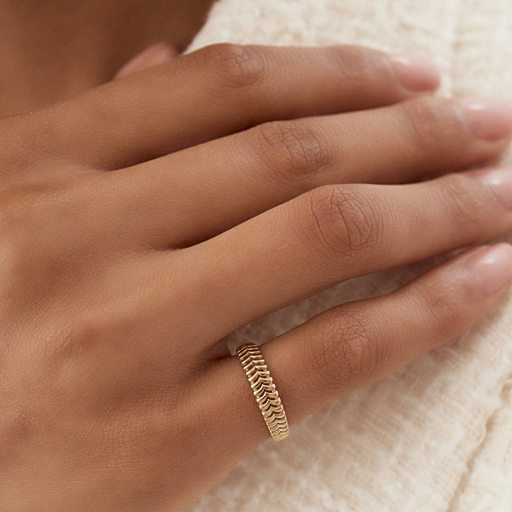 Gold Chain Ring - Cuban Link Ring - Gold Stacking Ring - Bold Ring - Gold Statement Ring - Minimalist Ring - Dainty Ring - Gemstone Ring 7