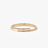 14k Gold Stacking Criss Cross Ring 14K Rose Gold Ferkos Fine Jewelry