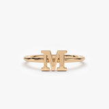 14K Gold Initial Letter Ring 14K Rose Gold Ferkos Fine Jewelry